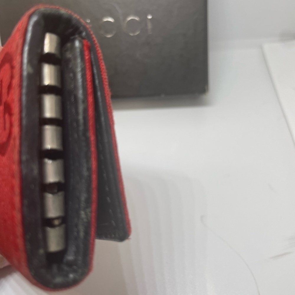 GUCCI key wallet GG canvas and leather inside Authentic used - Picture 3 of 8